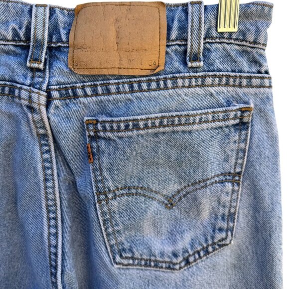 Levis Vintage Womens 550 Orange Tab Flare Wide Leg Embroidered Hem Jeans 30x33 - Picture 5 of 13